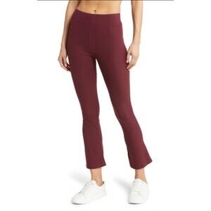OUTDOOR VOICES Womens Kick Flare Pants XXS Red Shiraz Superform Rib NWT